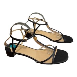 Lauren Ralph Lauren Fallon Leather Sandals Black Strappy 11B NWT